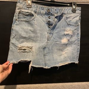Distressed Mini Skirt by Others Follow